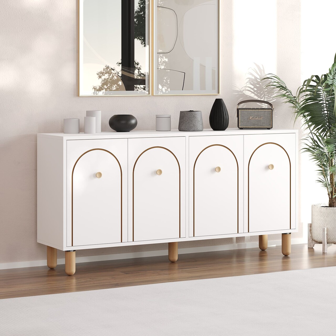 Consola, Hanah Home, Orıon, 150x73x36 cm, Alb - imagine 6